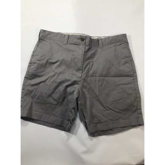J Crew Shorts Mens 34 Grey Flat Front Chinos Cotton Casual 7" - Picture 1 of 5